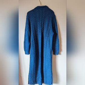 Handknit alpaca long cardigan